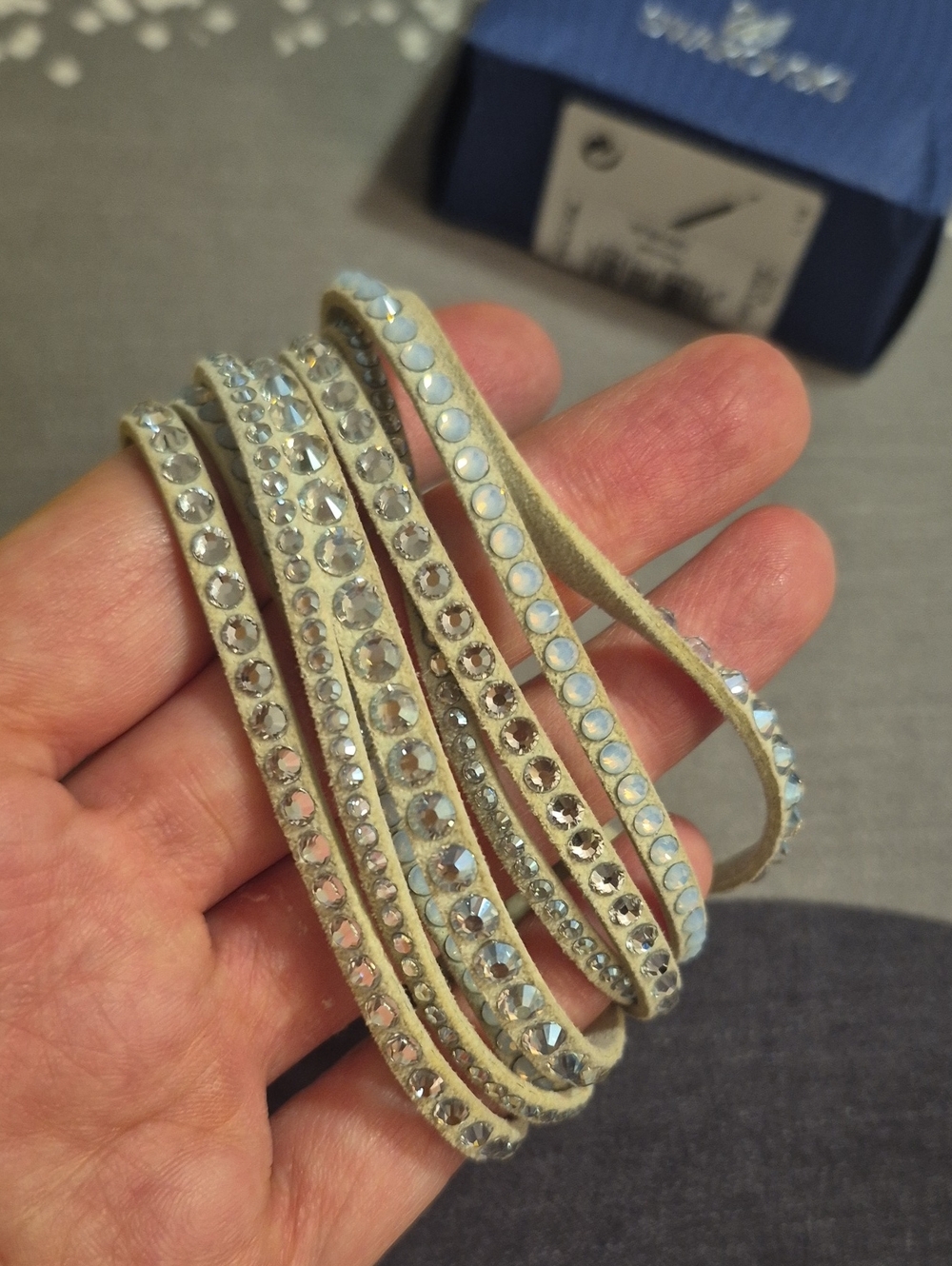 Crystal Embellished Wrap Bracelet - White